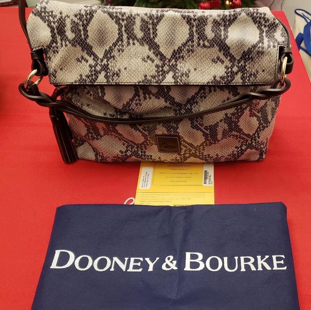 Dooney & Bourke Black Python Sloan Hobo